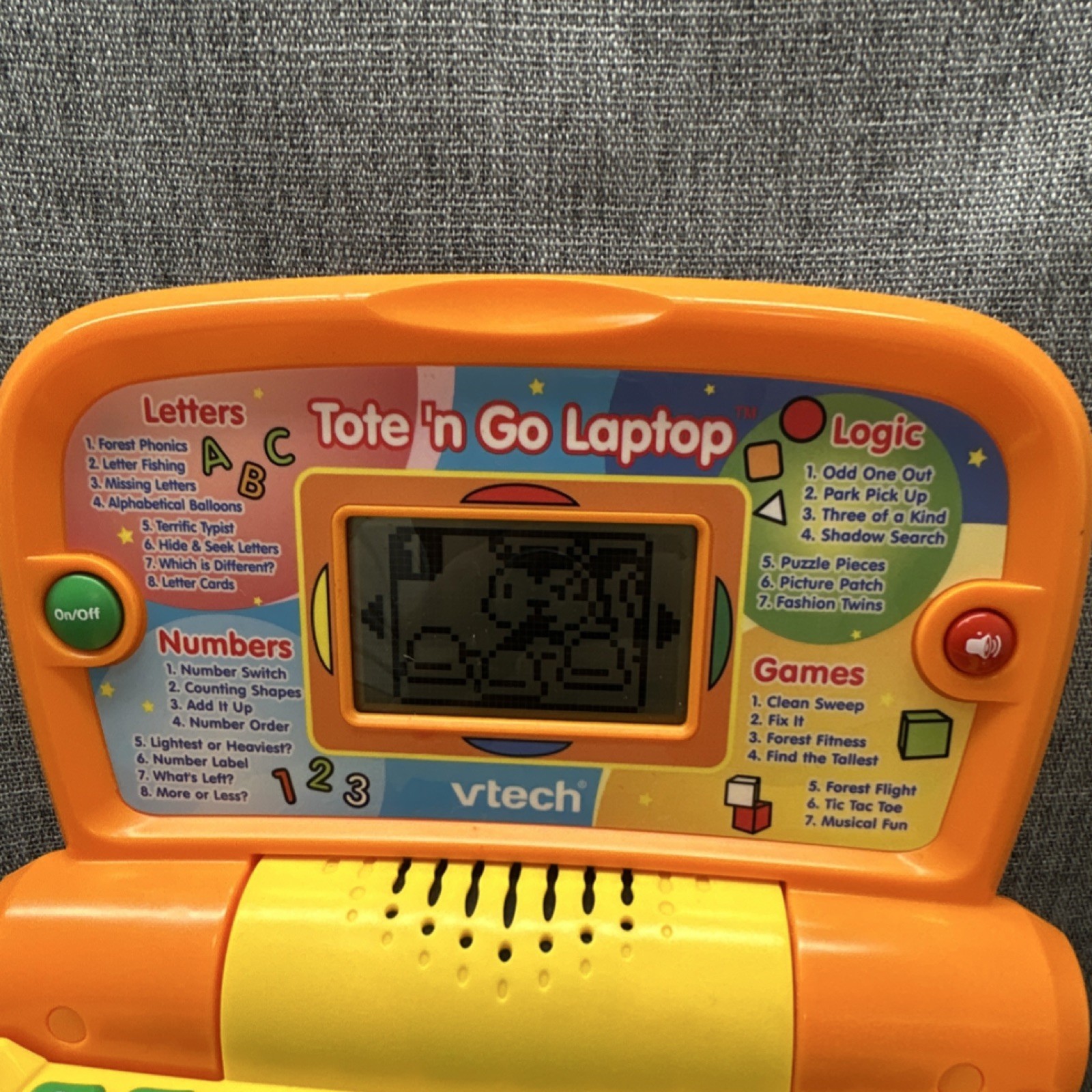 VTech Tote ‘n Go Laptop Electronic Learning Toy Orange Yellow 4-7 Years Tested