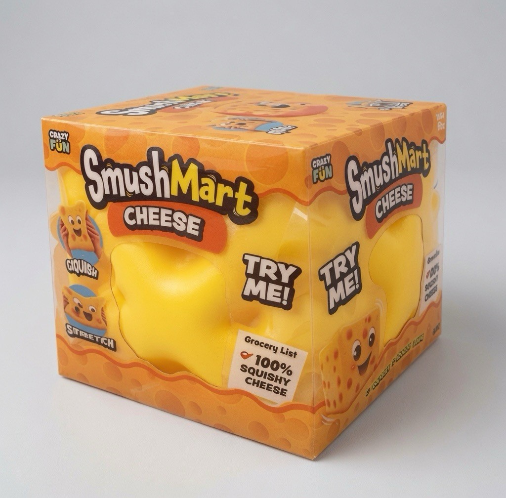 RMS Crazy Fun SmushMart Cheese Squishy Squeezy Stretch Sensory Toy TIK TOK VIRAL