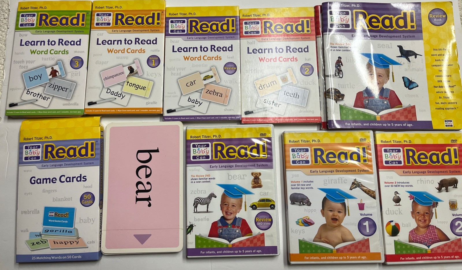 Your Baby Can Read Early Language Development DVD’s, Word Cards Game Card, Books
