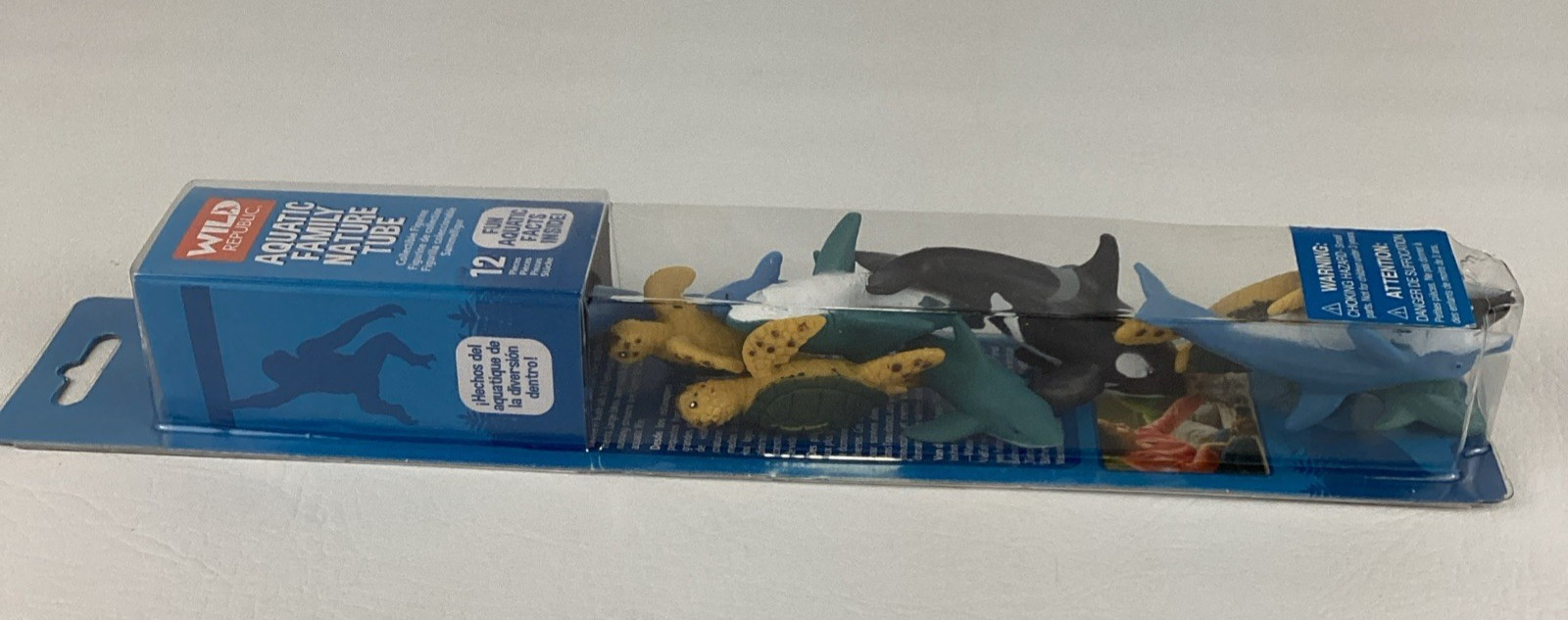 Wild Republic Aquatic Family Nature Tube 12 Piece Collectible Figures Shark Toy