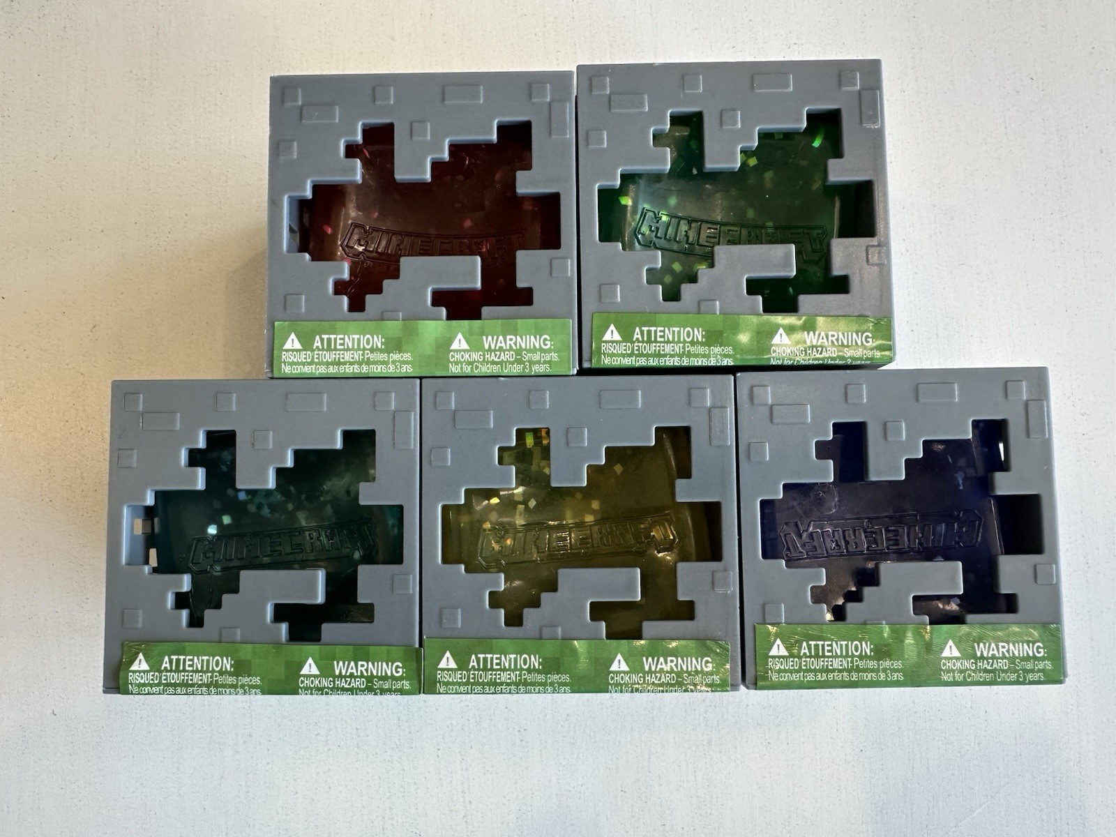 Minecraft Jelly Cubes Complete Full Set Lot of 5 Just Toys Fidget Squishy Toy