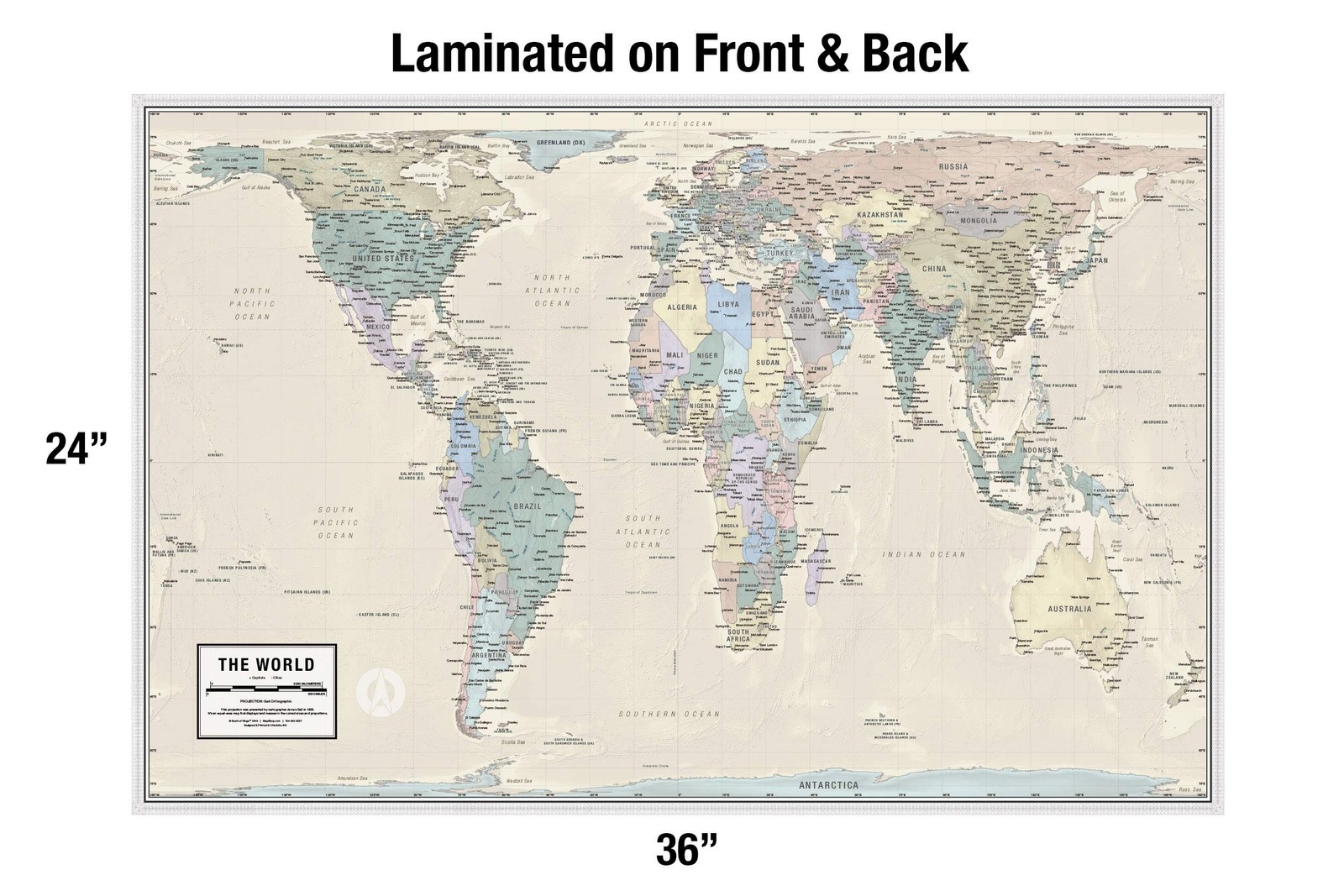 Gall Orthographic World Map | Most Accurate World Map – Countries are Shown i…