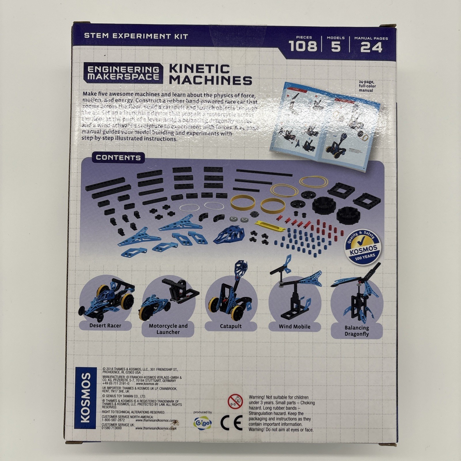 Kinetic Machines Engineering Makerspace STEM Build Kit – 5-in-1 Models Toy