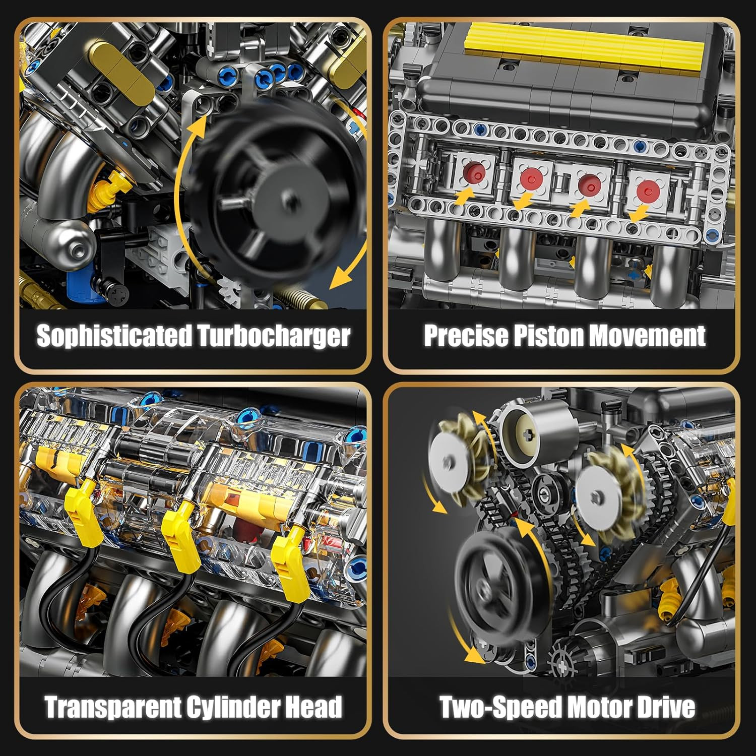 STEM V8 Engine Model Kit – 905 PCS Educational Toy for Teens & Adults