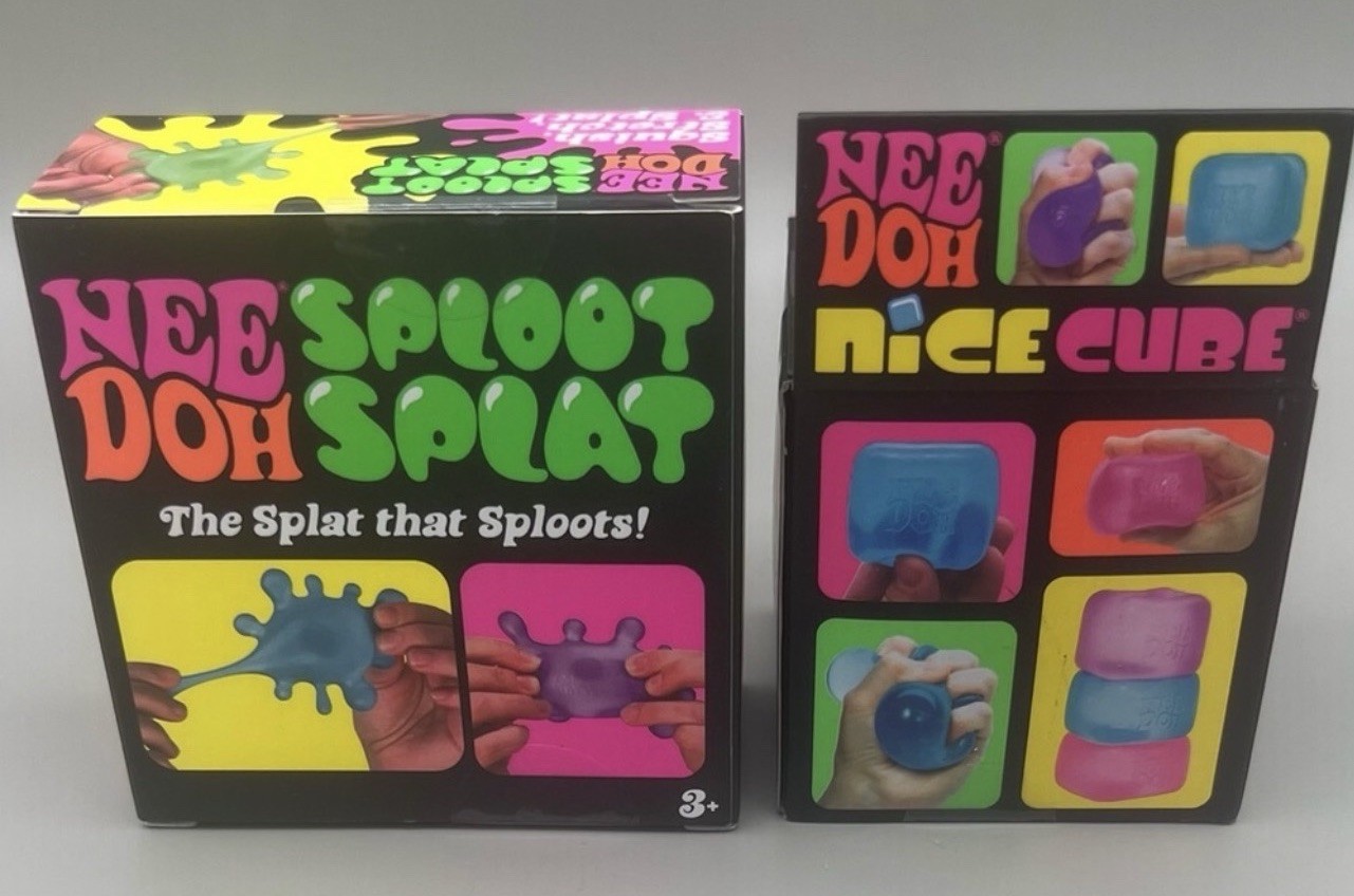 NEEDOH Purple/Pink 💜🩷 2 Pack ~ Sploot Splat Squishy + Nice Cube Squishy NEW