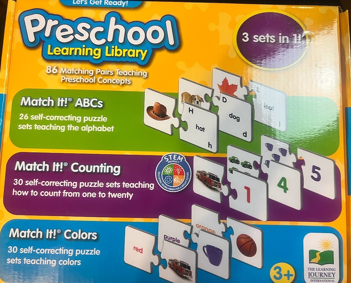 PRESCHOOL LEARNING LIBRARY 3 SETS IN 1/3+/BRAND NEW
