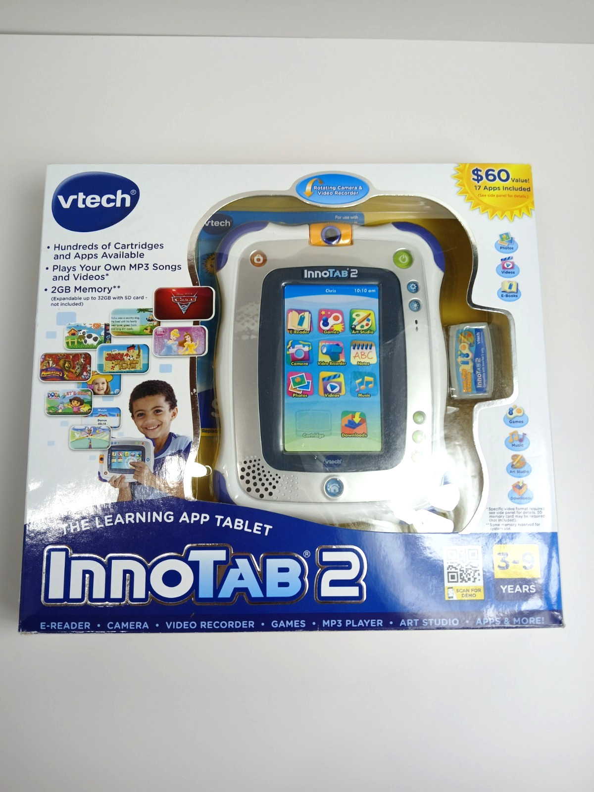 Vtech Innotab 2 Educational Learning Tablet Stylus Game Car Adapter 4Gb SD Card