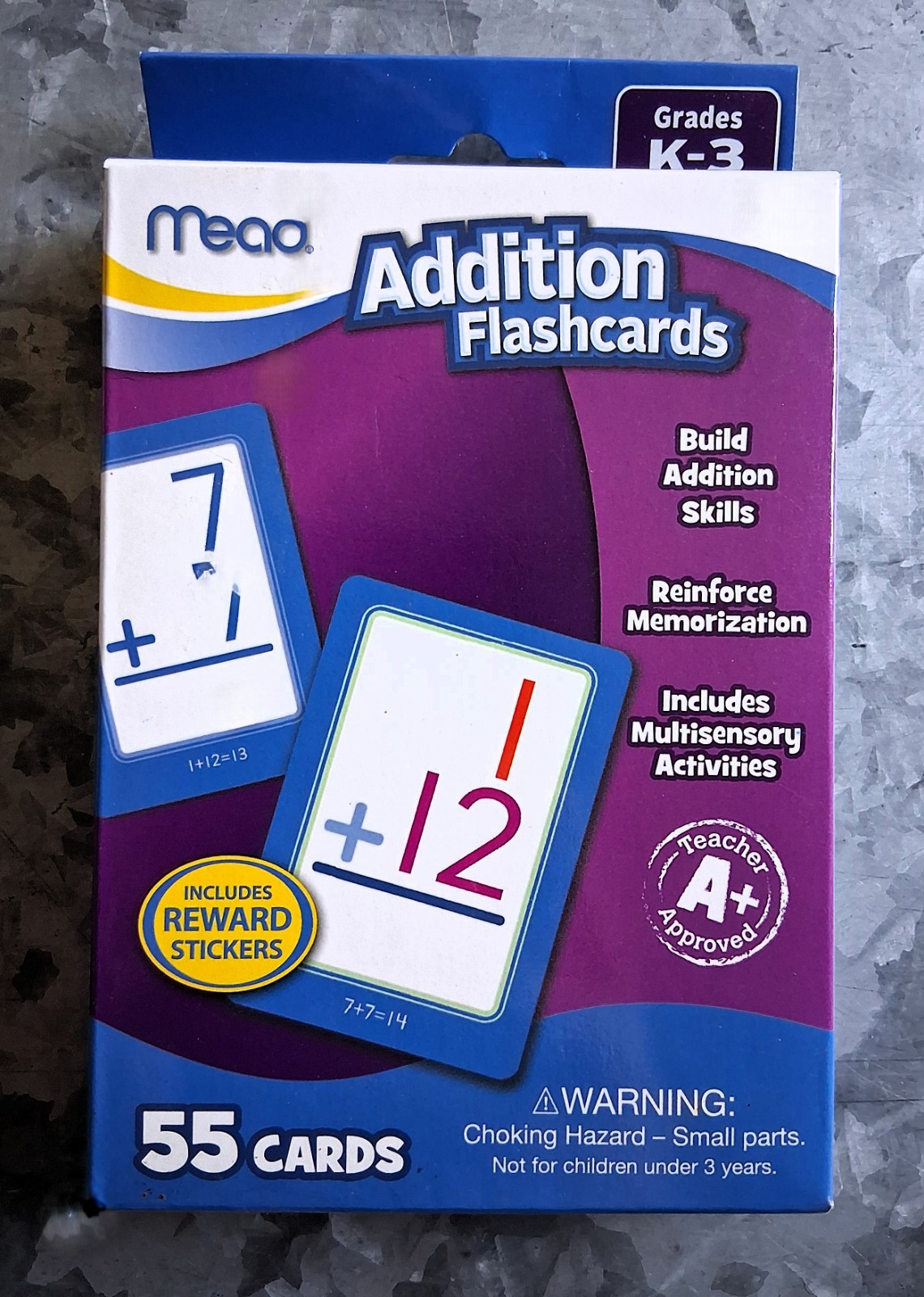 Mead Math Flashcards Choice of Addition or Division Grades K-4 55 Cards Stickers