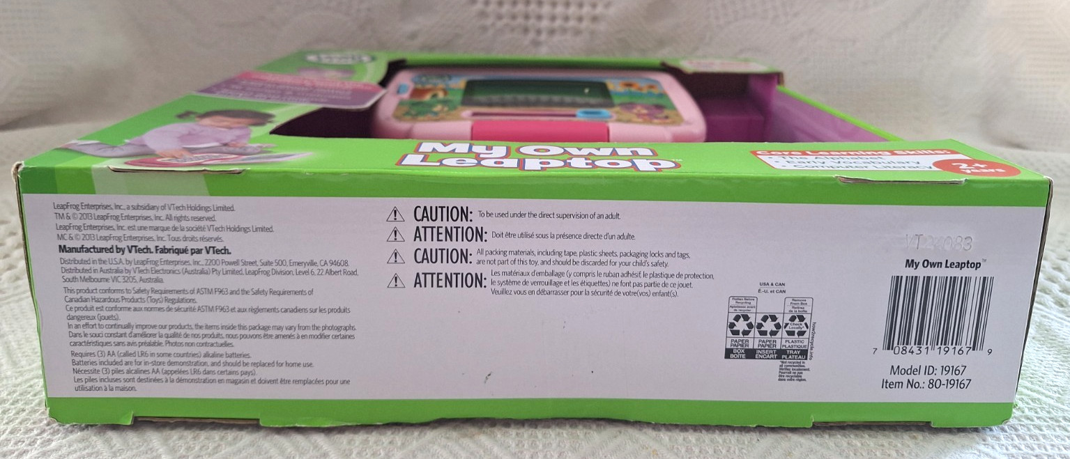 Leap Frog “My Own Leaptop” Learn Letters, Animals, Songs Alphabet 2+ NIB WS