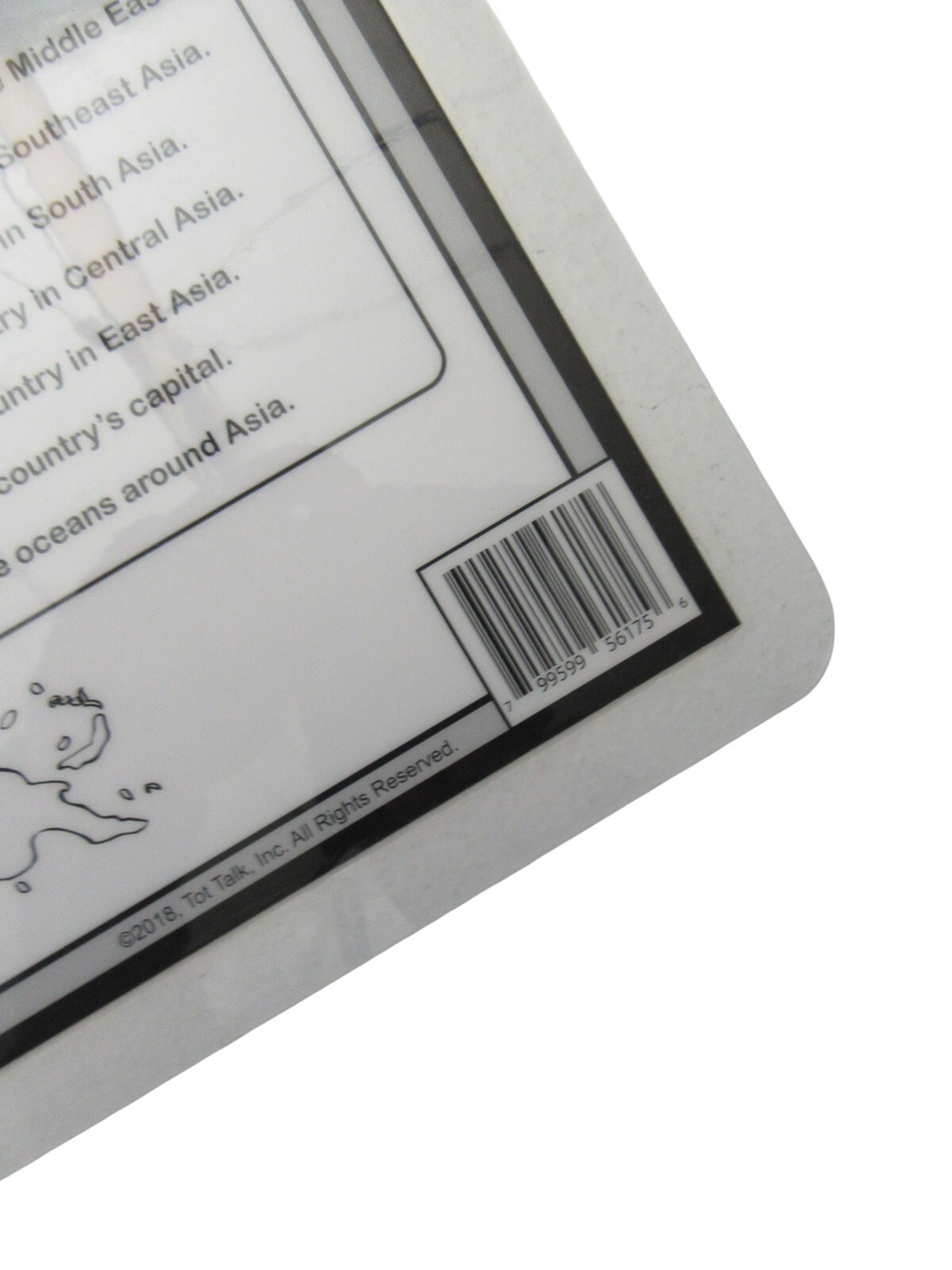 Asia Map Laminated Dry Erase Writable Washable Educational Placemat 11.5″x17.5″