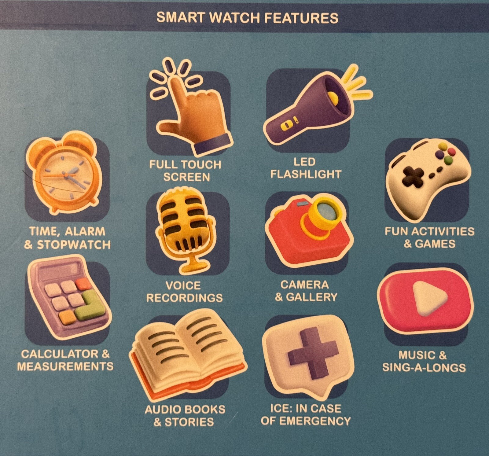 iTech Jr Kids Smart Watch w/ Compact Wireless Speaker – Music 25+ Games – Boys