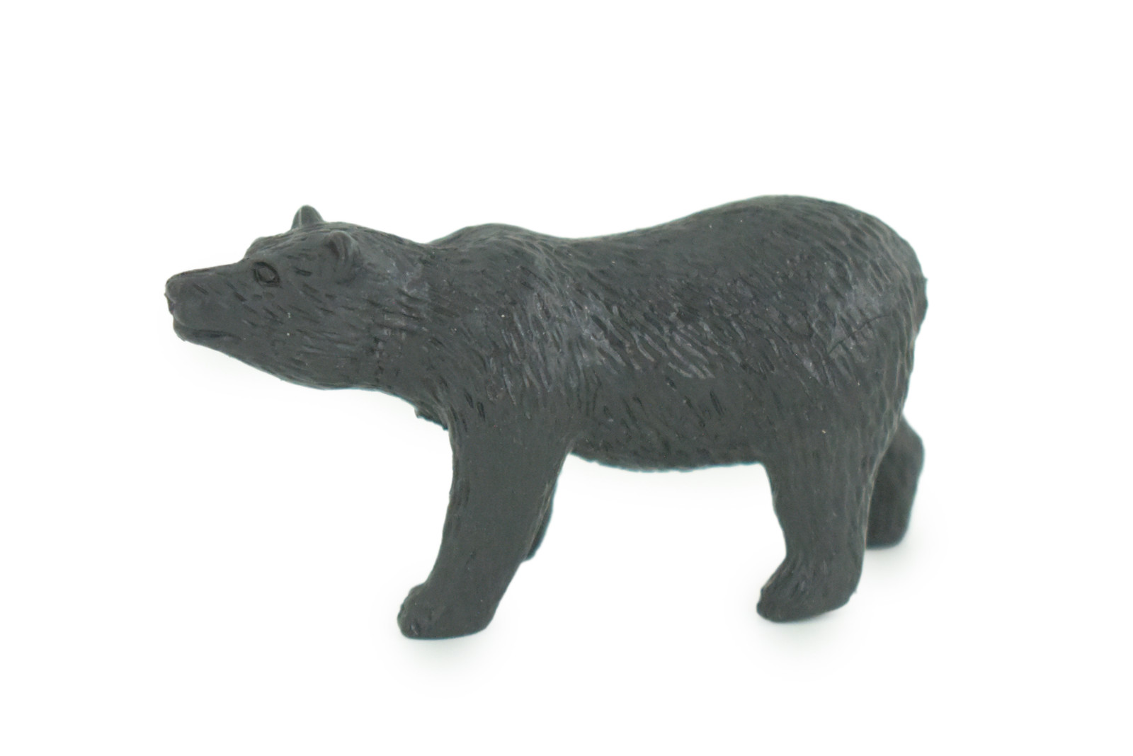 Black Bear Toy, Realistic Hand Painted Rubber Bear Model 2 1/4 Inches F3545 B17