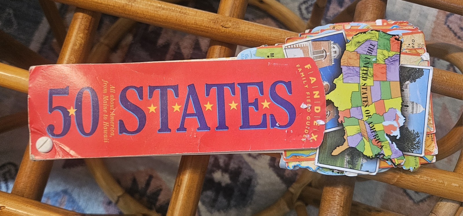 FANDEX Family Field Guides 1998 50 States Flash Cards Game US Geography