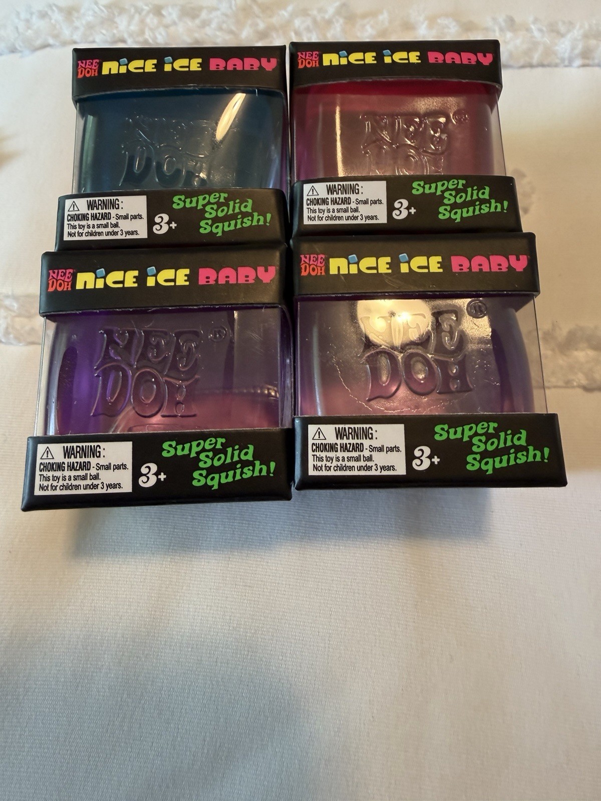 NeeDoh Nice ICE Baby 4 pack, Set of 4 Nee Doh Mini Nice Cube BRAND NEW SEALED