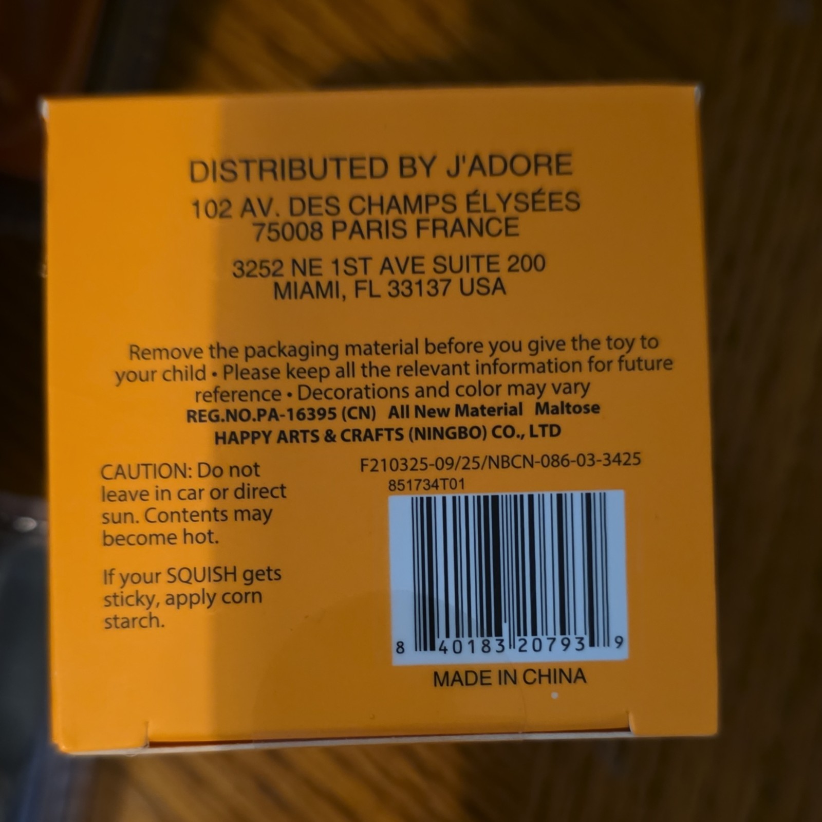 J’Adore Gum Droppable Super Duper Squishy Squeeze Toy Orange 3+ F210325-09/25