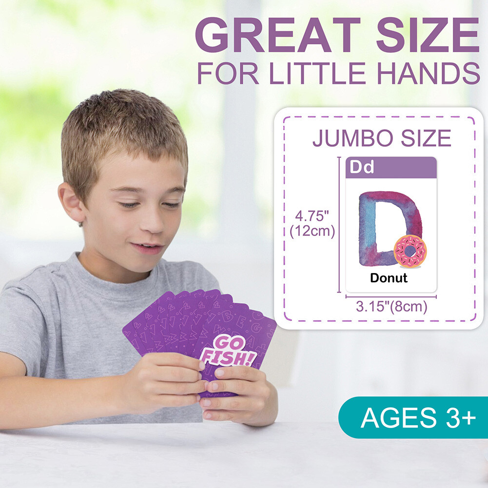 Kids Card Games ABC Go Fish Flash Cards Children Early Education Learning Toy