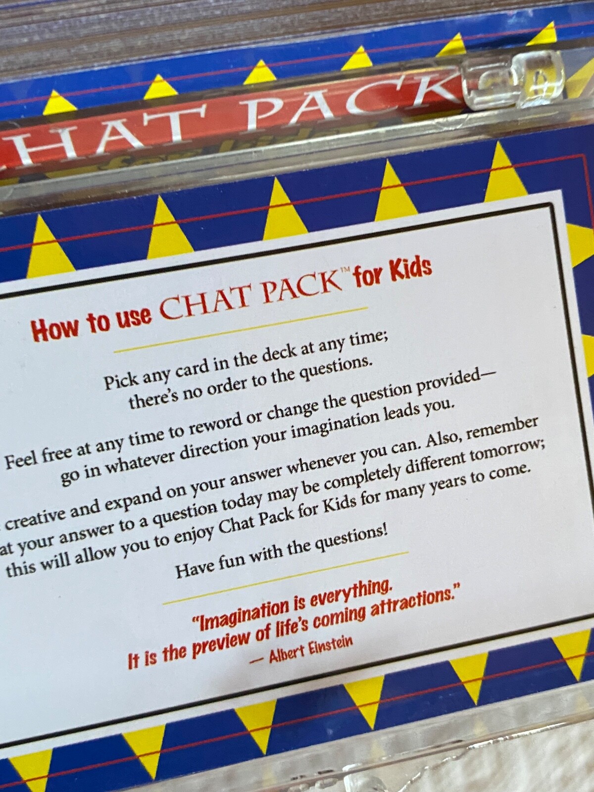 Chat Pack for Kids – 156 Question Cards to Ignite the Imagination& conversation