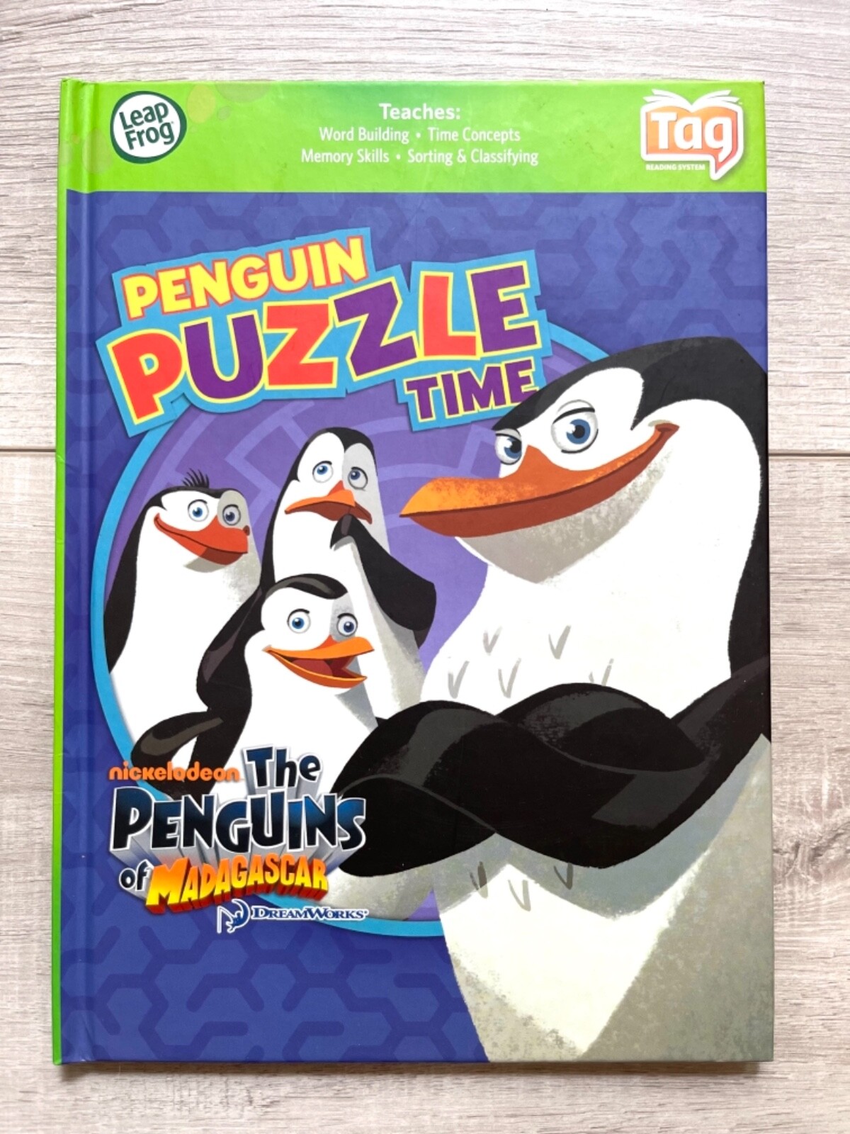Penguins of Madagascar Puzzle Time LeapReader Tag Book Hardcover Interactive