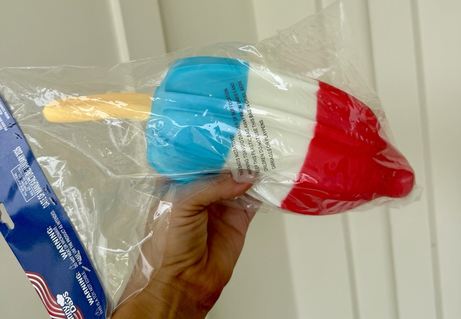 Sunny Days Jumbo Squishy 🔴⚪️🔵 Rocket Bomb Pop Popsicle Toy Red White Blue RARE