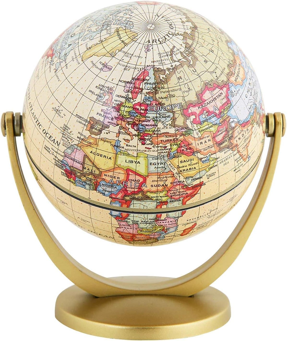 “WORLD GLOBE EARTH Map Rotating Geography Ocean Classroom Learning Desktop “