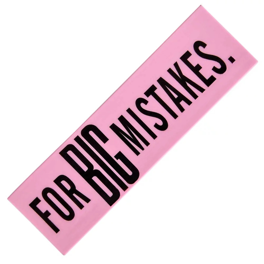 For Big Mistakes. Giant Pink Erasers (5.5″) Large Pencil Rubber Eraser Back