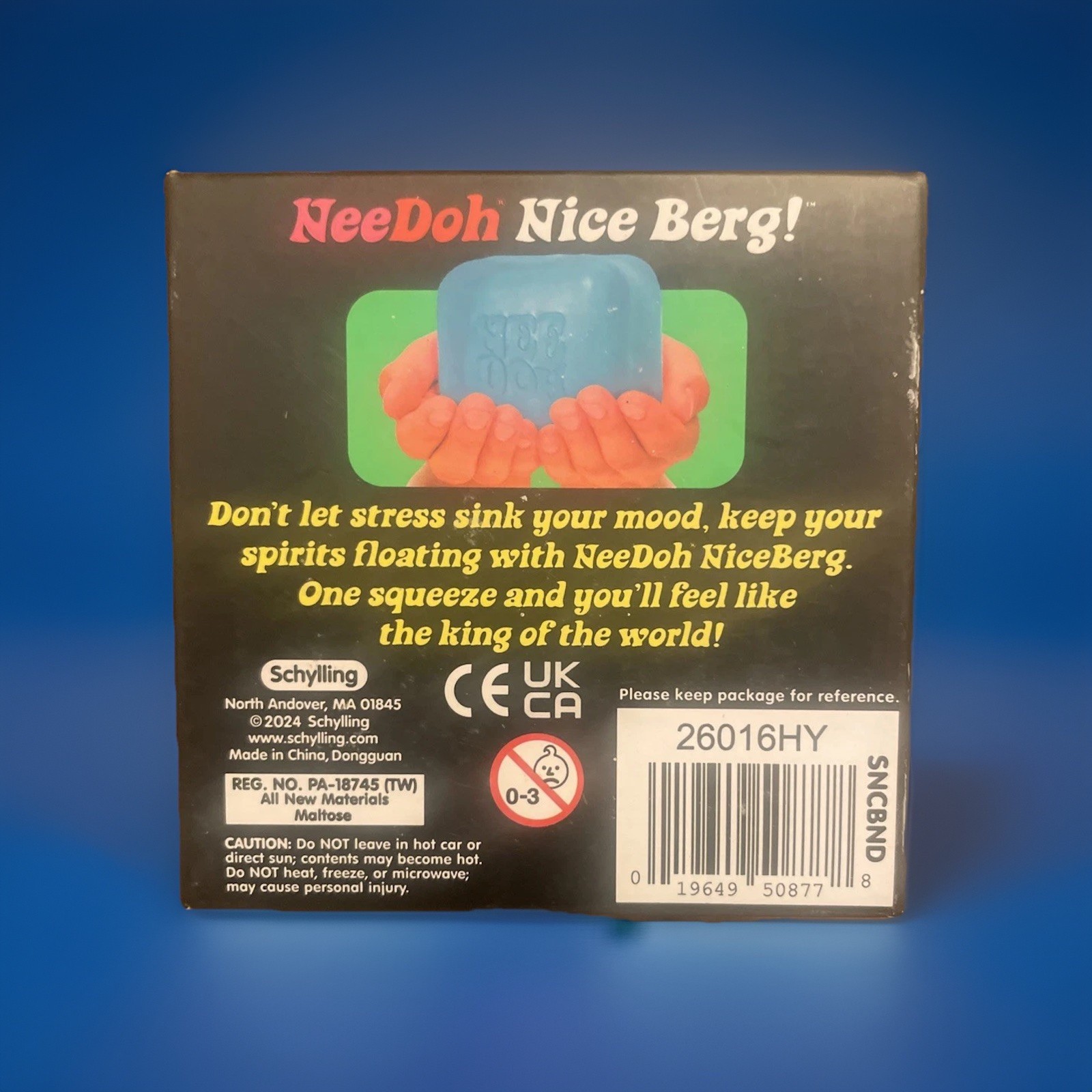 NeeDoh Nice Berg Blue XL Jumbo Super Solid Squish Toy Niceberg Nee Doh Sensory