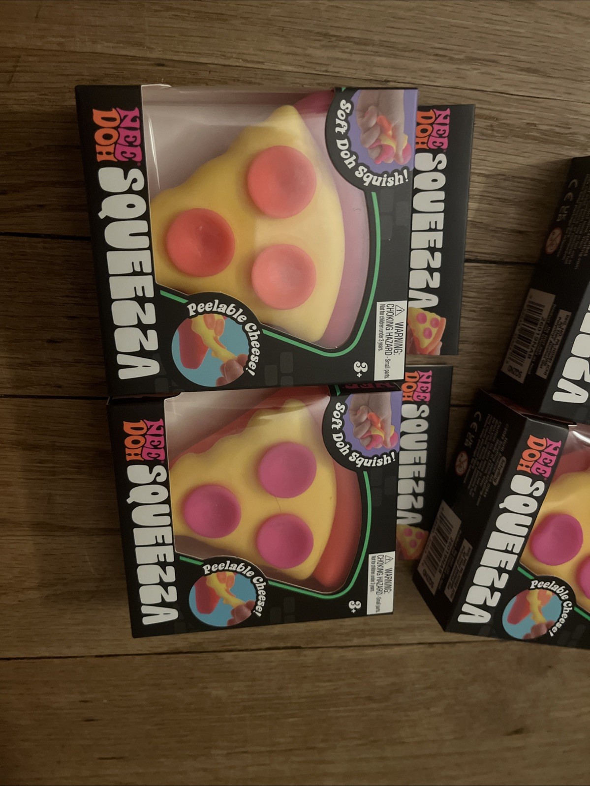NeeDoh Squeezza Pizza Slice Squishy Toy Nee Doh Squeeza Lot Of 4