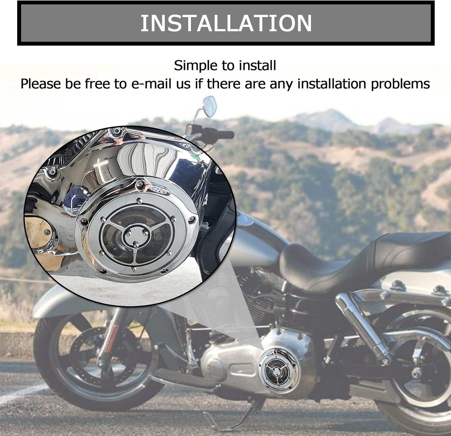 Engine Derby Cover Cap with Derby Cover Gasket for FLHR Electra Glide Softail