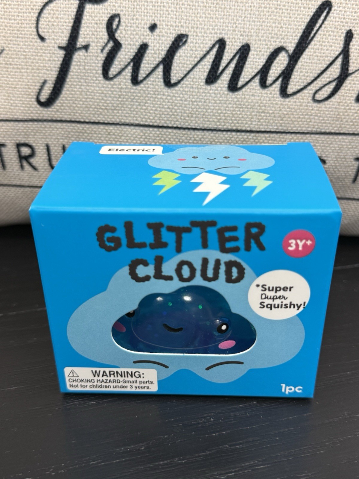 NEW J’Adore Glitter Cloud Super Duper Squishy Tactile Squeeze Toy BLUE