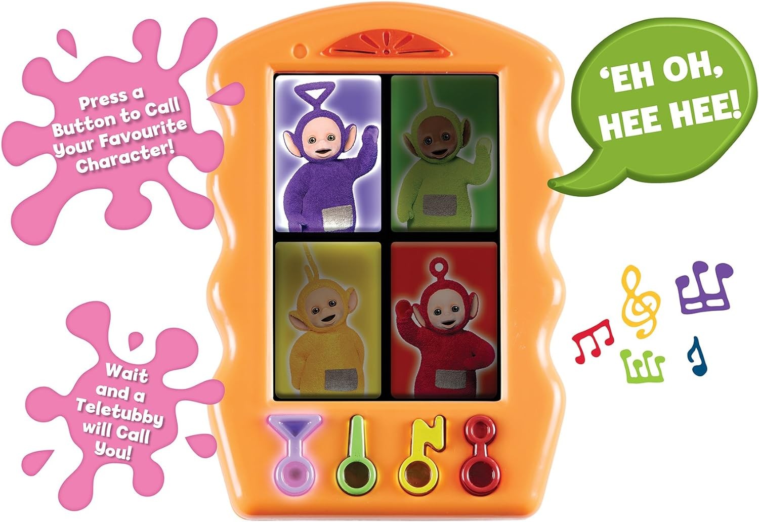 Teletubbies Tubby Phone, call one of the Teletubbies, and they will chat, giggle