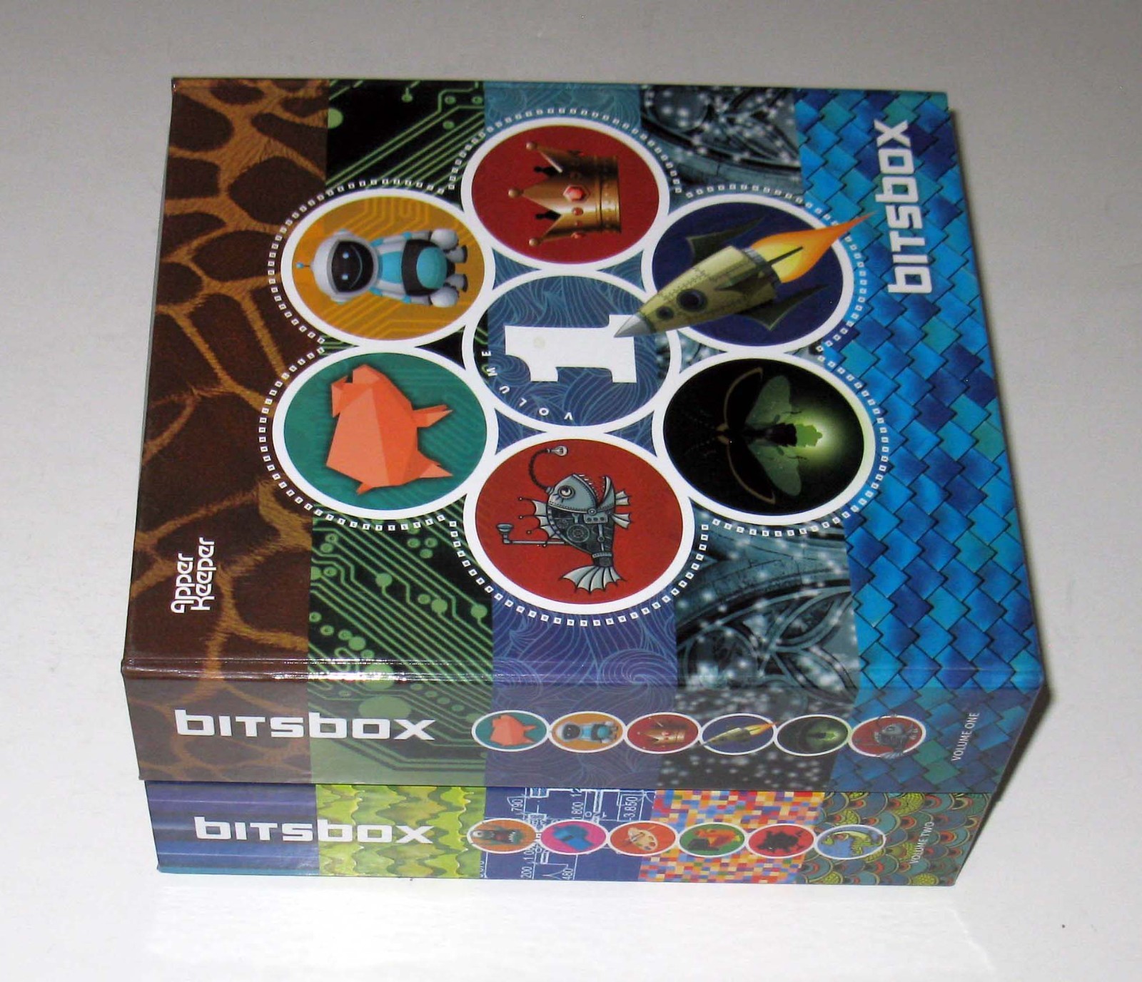 Lot of 2 Bitsbox Apper Keeper Binder Volume 1 & 2 Binders with Pages Stickers +