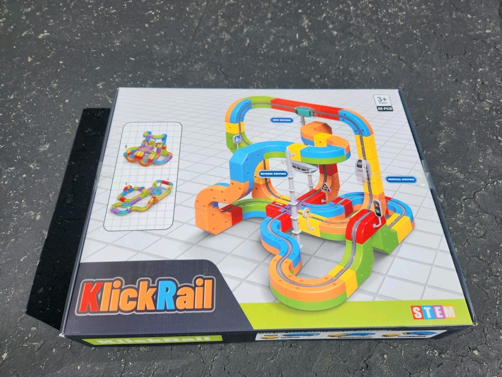ALASOU 88 PCS Electric Infinity Racer 3D Train Set for Kids Ages 4-8