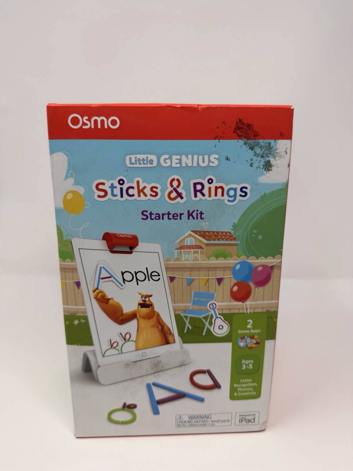 Osmo – Little Genius Sticks & Rings Starter Kit for iPad w/2 Games. Ages 3-5.