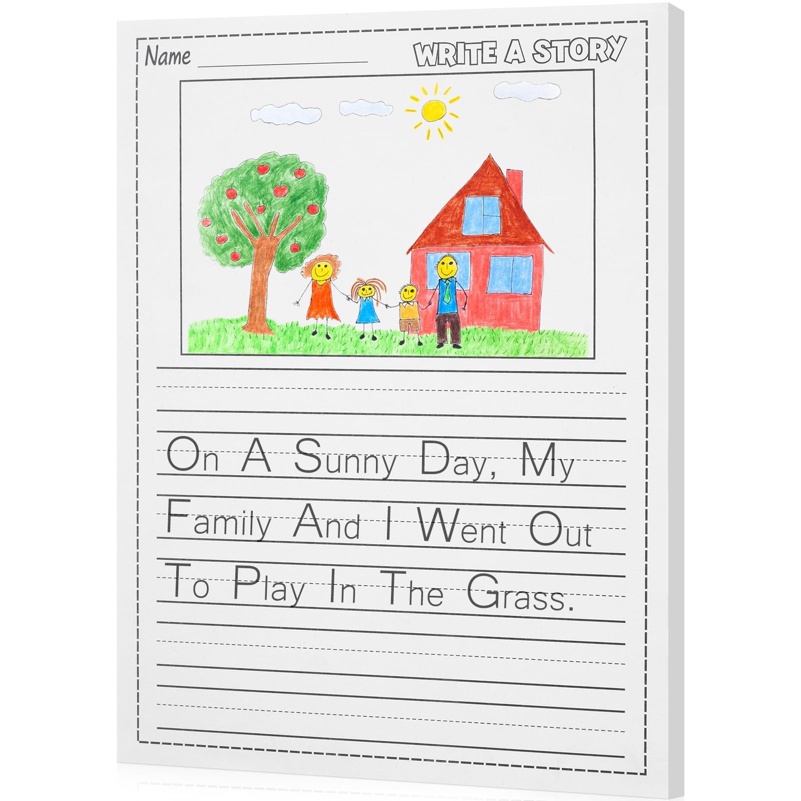 100 Sheets Writing Beginner Paper Kids 8.5″x11″ Handwriting Bulk Picture Space