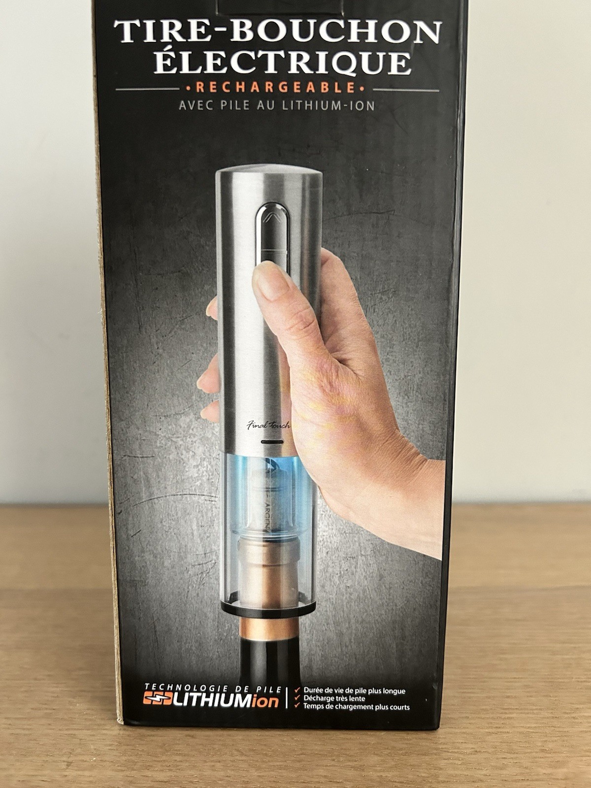 Final Touch Electric Corkscrew with Lithium-Ion Battery | Easy Cork Removal,USB
