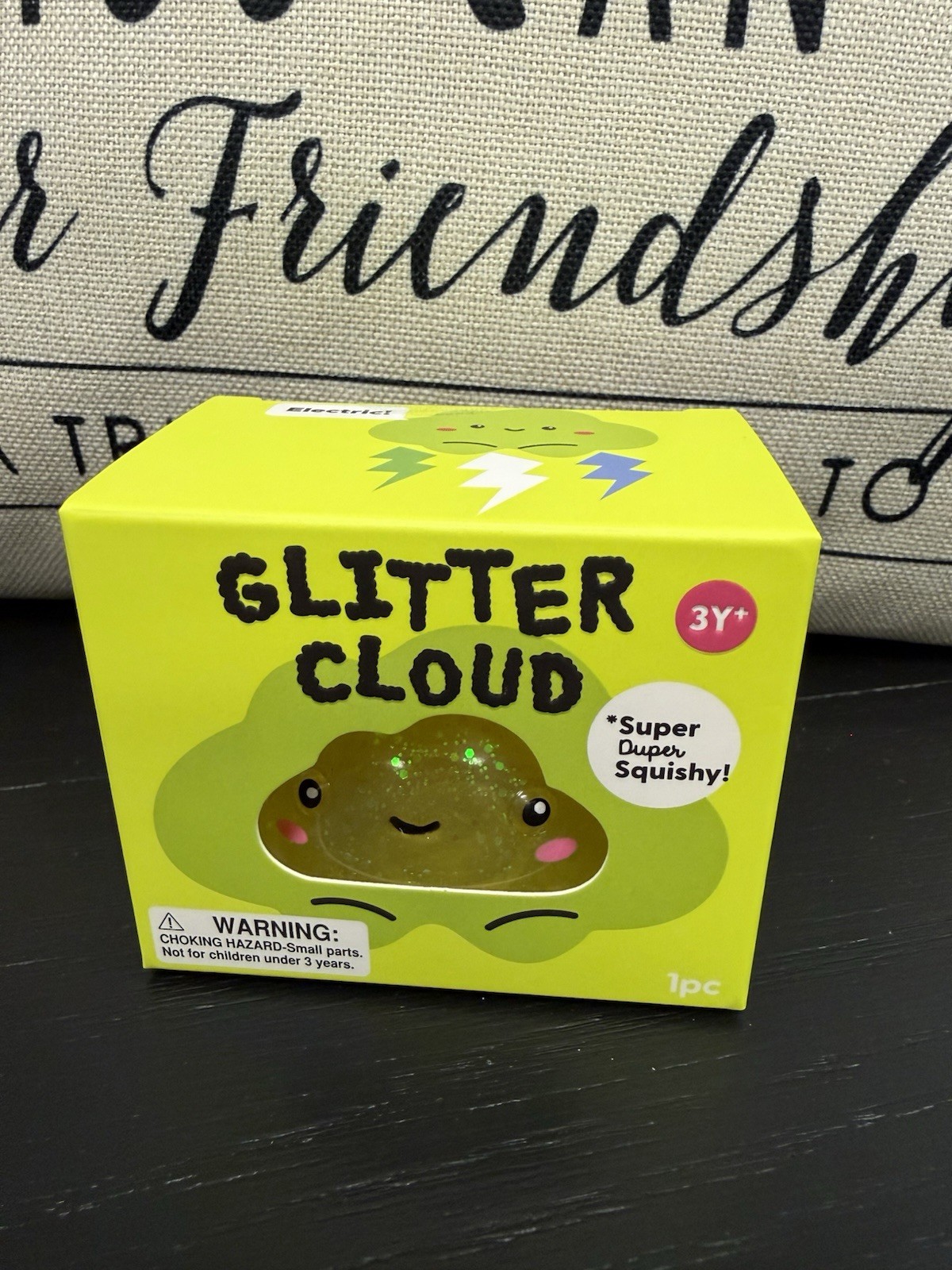 NEW J’Adore Glitter Cloud Super Duper Squishy Tactile Squeeze Toy LIME GREEN
