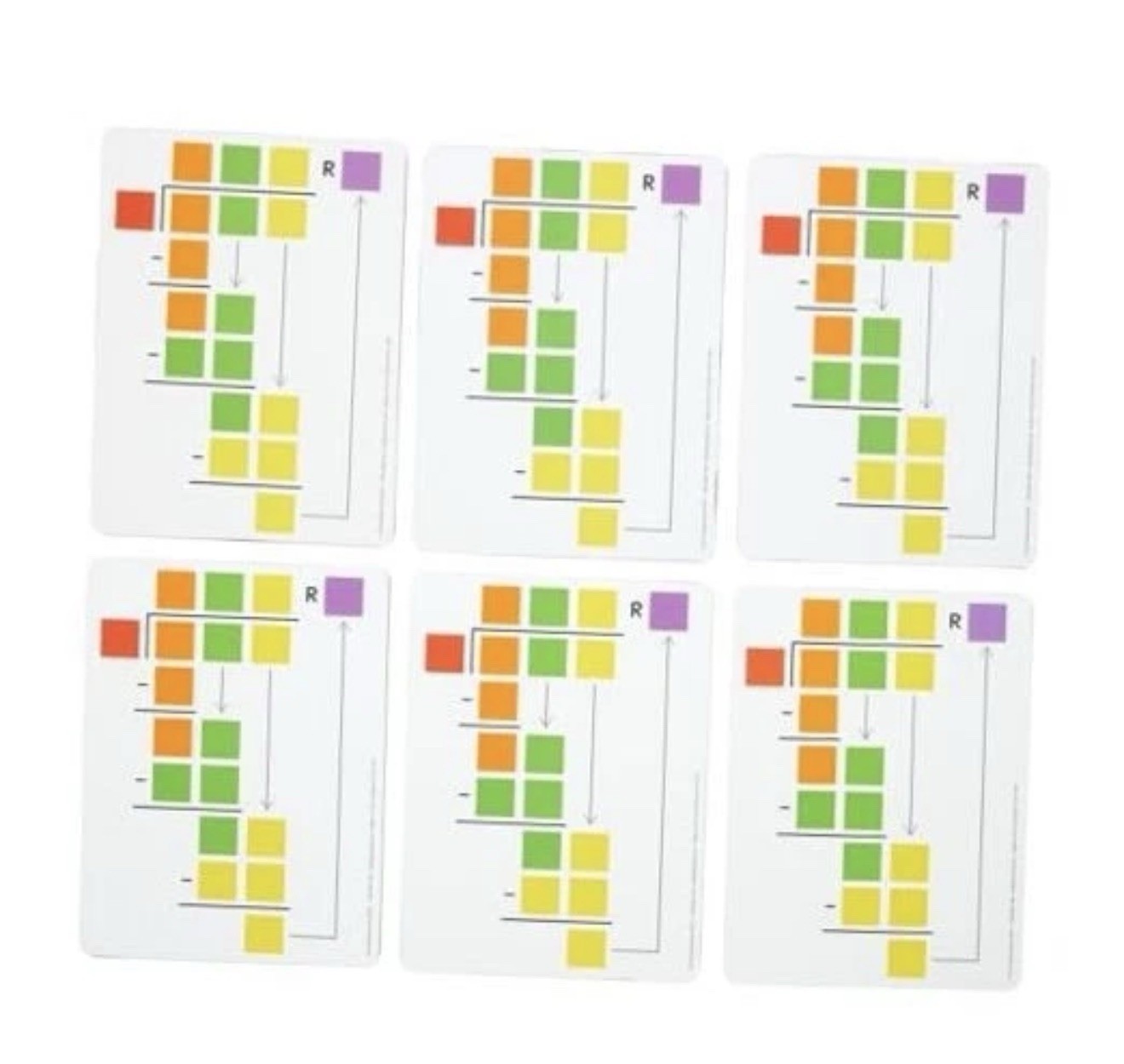 Really Good Stuff Long Division Color-Coded Visual Learning Boards Set, 12″ x 9