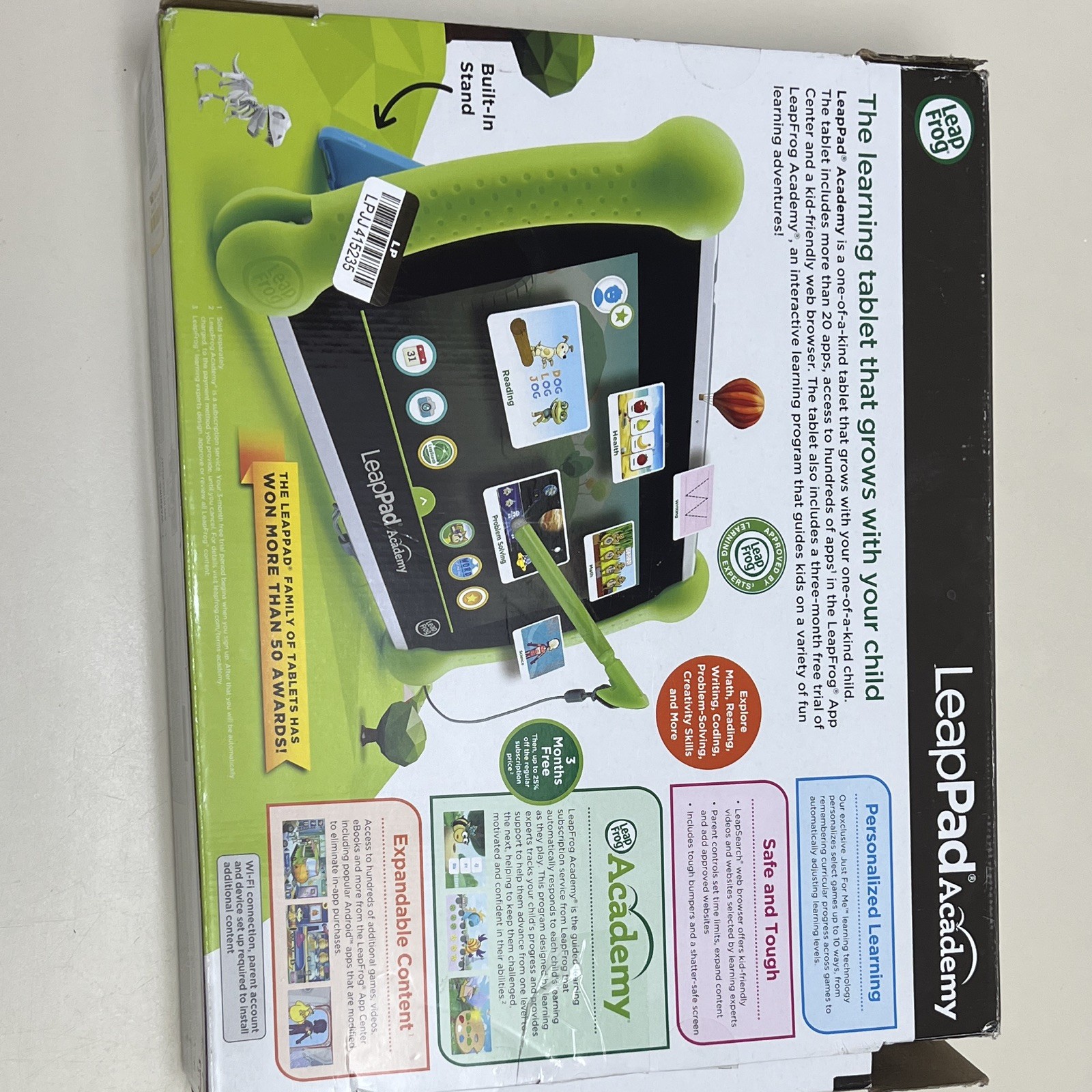 LeapFrog LeapPad Academy 7″ Learning Tablet for Kids Ages 3-8 Years open box