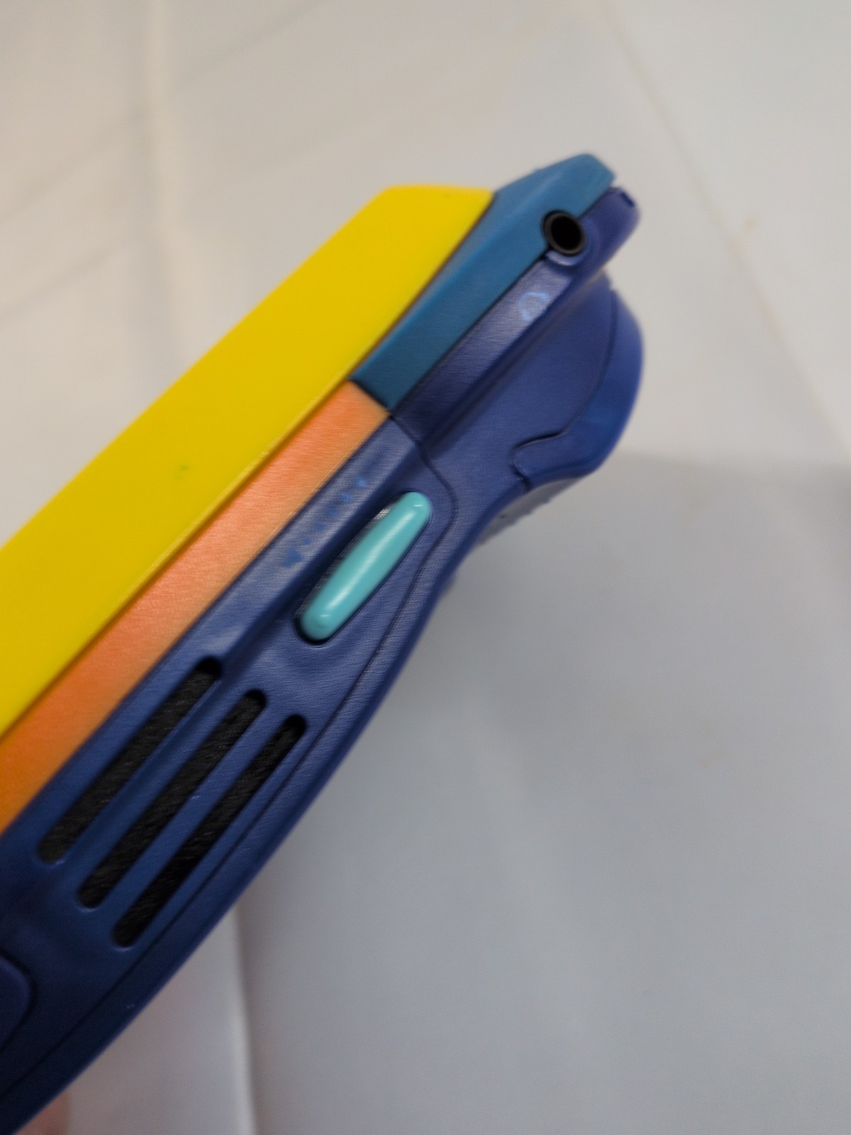 VTech MobiGo Touch Learning System Handheld Console Tested Working Blue Yellow