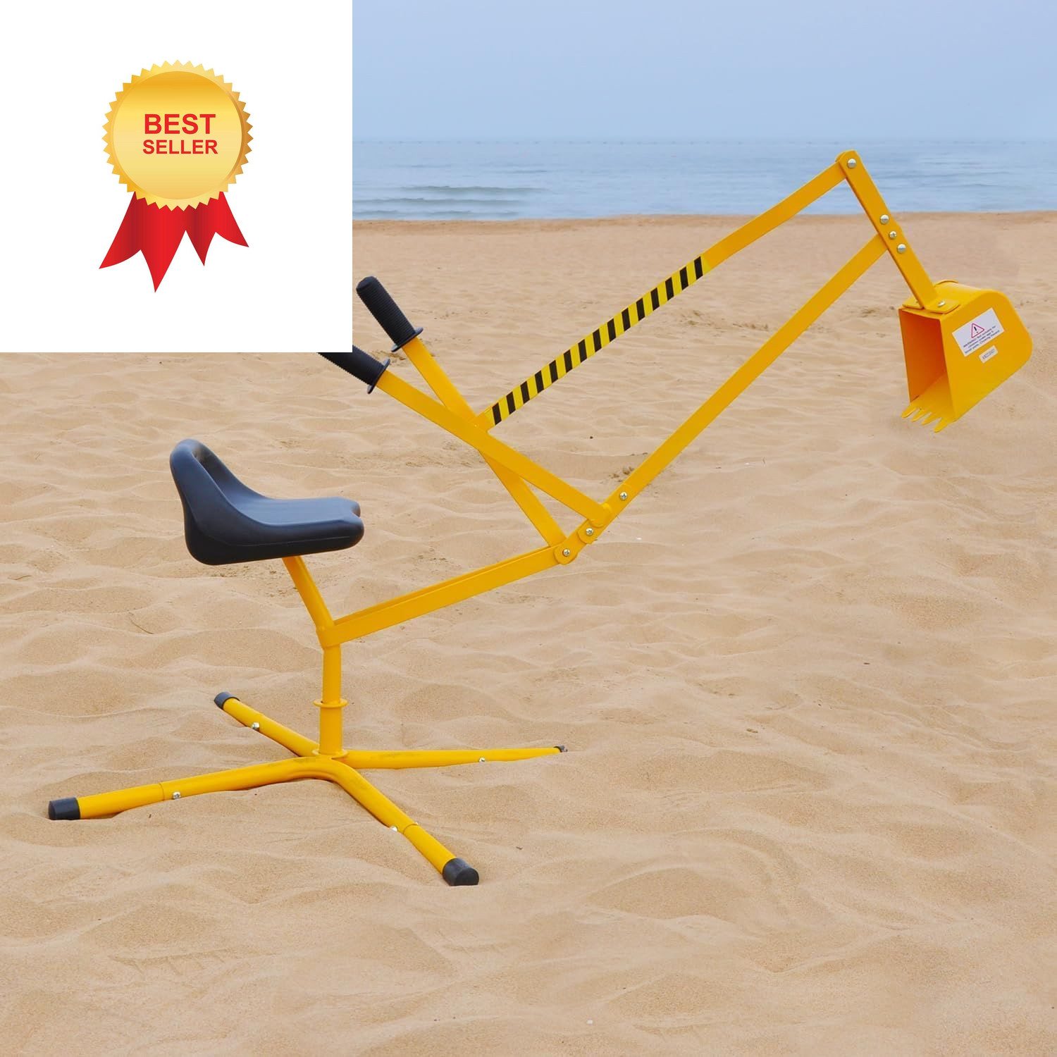Sand Digger Sandbox Toy, 360°Rotating Base, Medium to Large, Yellow