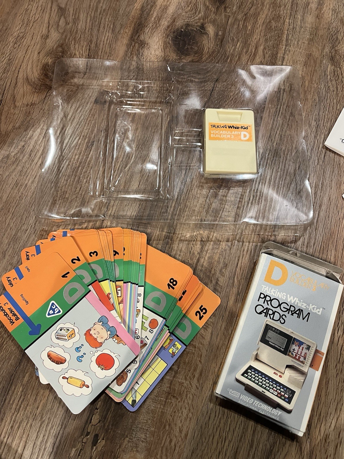 Vintage 1987 VTech Talking Whiz-Kid Computer Lot – TESTED 3 Vocabulary Cards