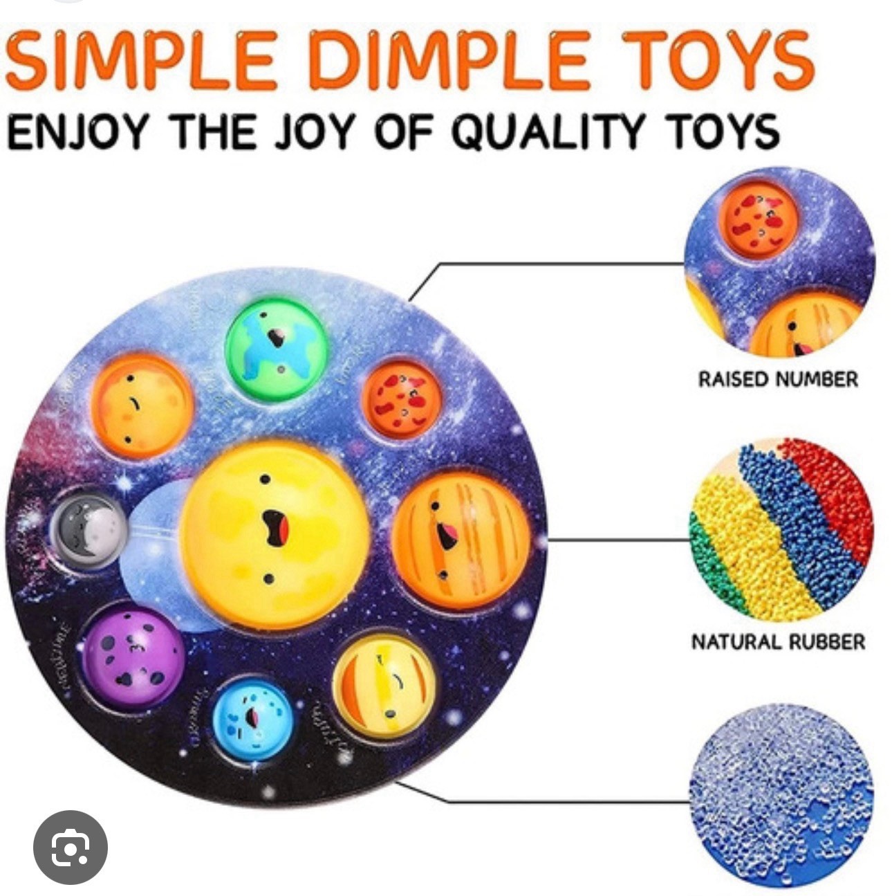Simple Dimple Toys Solar System Fidget Planet educational Sensory Toy Ages 0-100