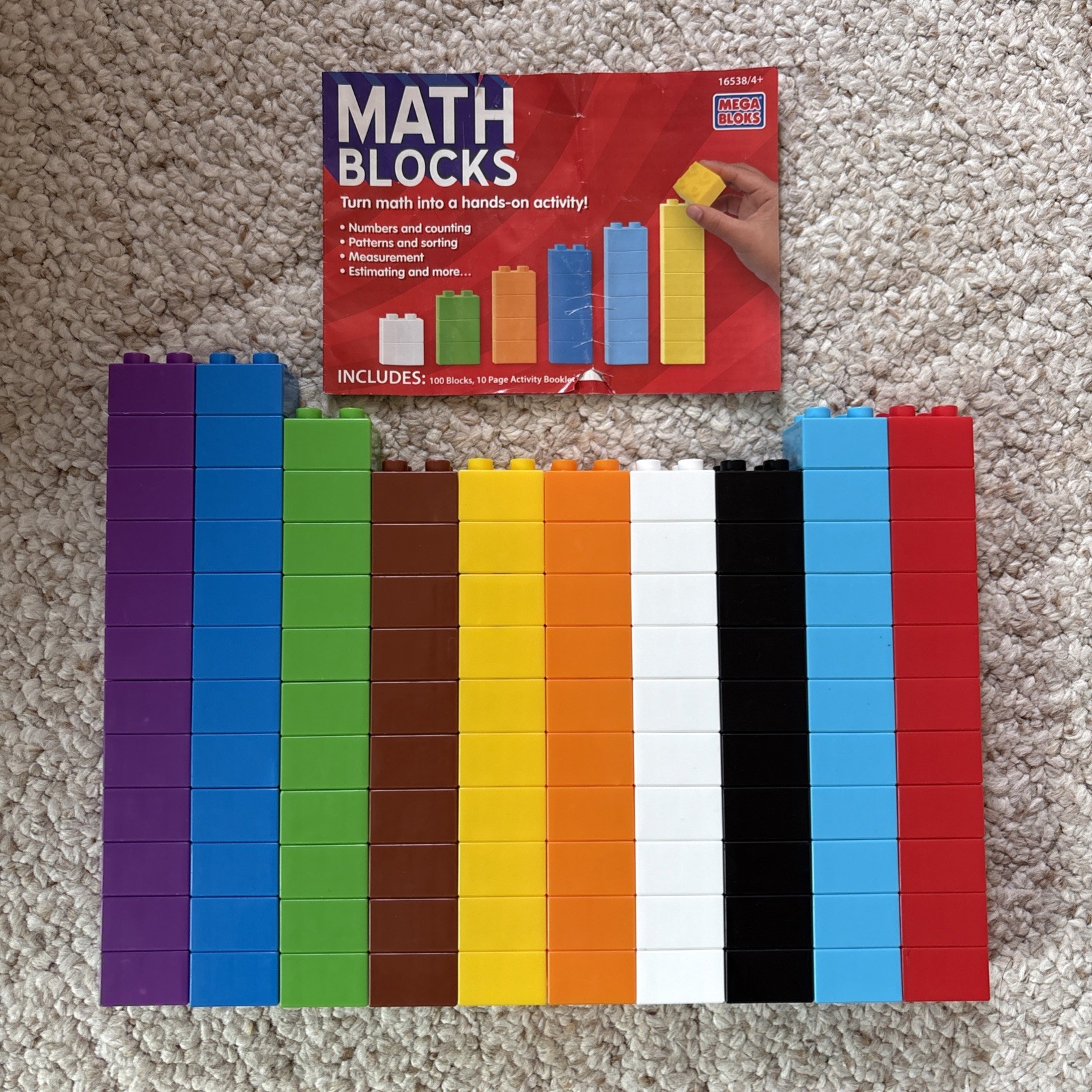 Mega Bloks Math Blocks Counting Bricks Educational Number Blocks READ