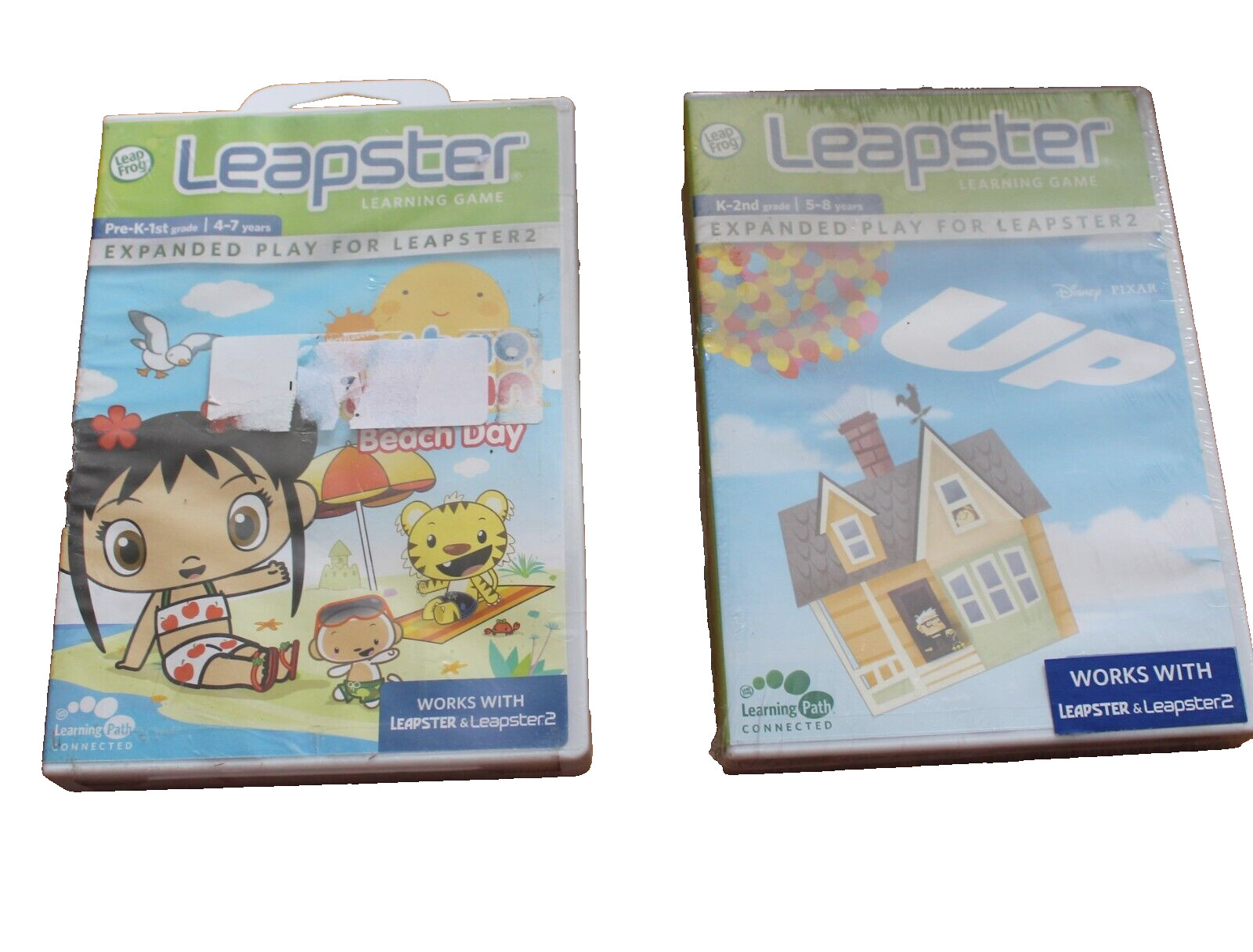Leap Frog Leapster Learning Two Games UP and BEACH DAY Ages 4 – 7 New & Sealed