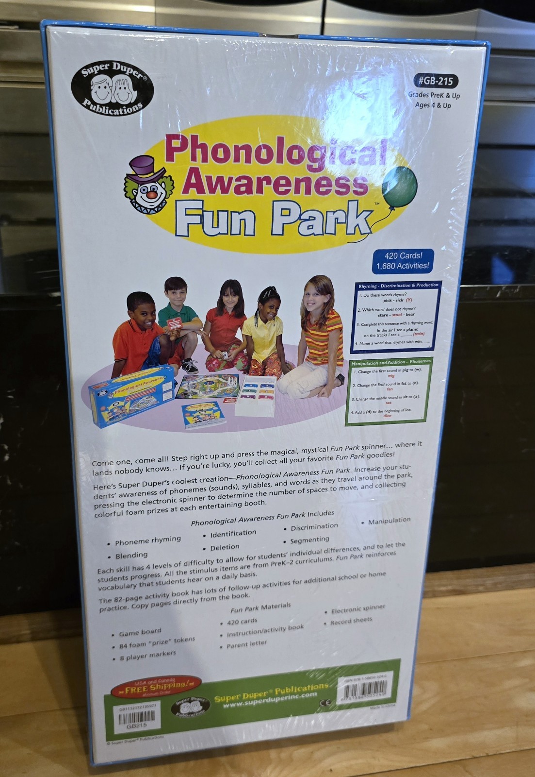 Phonological Awareness Fun Park With Electronic Spinner Super Duper Publications