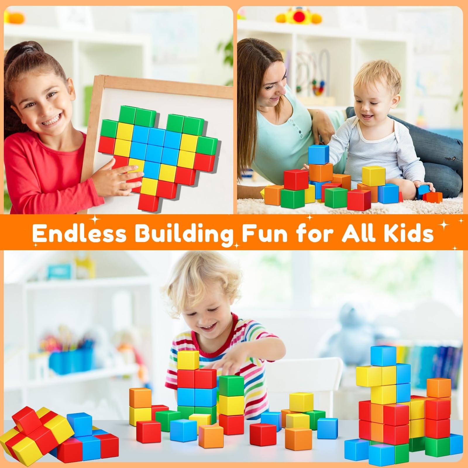 Magnetic Blocks,32PCS Building Blocks for Small, Multi-color