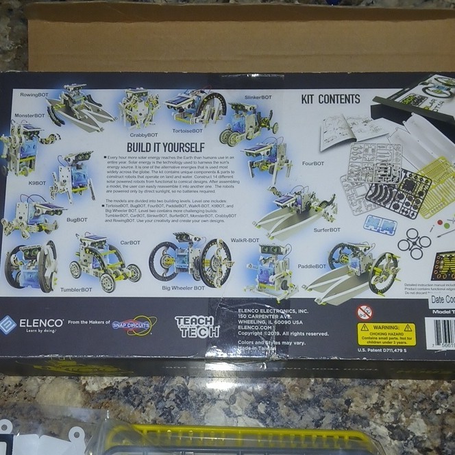 Elenco Teach Tech Solar Bot 14 14-in-1 Solar Robot Kit TTG-615 Ages 10+