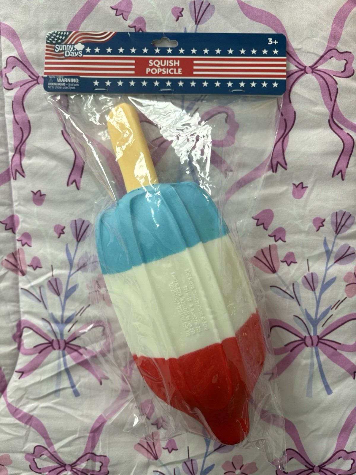 Sunny Days Squeeezy Popsicle Red, White, and Blue Squishy Sensory VIRAL Toy NEW