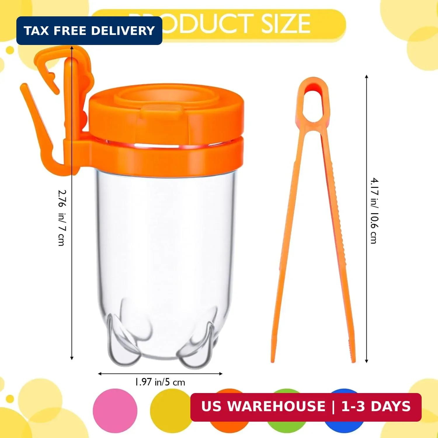 Baderke 10 Pieces Bug Viewer and Bug Insects Tweezer for Kids, Plastic Insect Bo