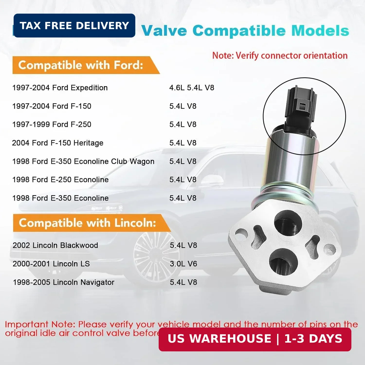 Idle Air Control Valve Compatible with 1997-2004 Ford Expedition F-150 4.6L 5.4L
